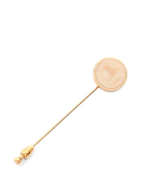 Hermès Pre-Owned 2010s Corozo pin brooch Gold 1091958