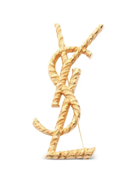 Saint Laurent Pre-Owned 2010s Opyum twisted brooch Gold 1094233