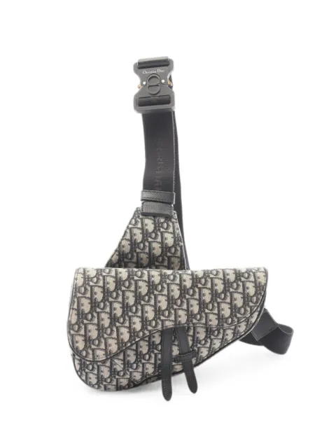 Christian Dior Pre-Owned 2000s Saddle Oblique-jacquard sling bag Neutrals 1096451