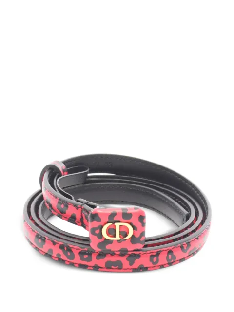 Christian Dior Pre-Owned 2010s CD logo leopard-print belt Red 1094187
