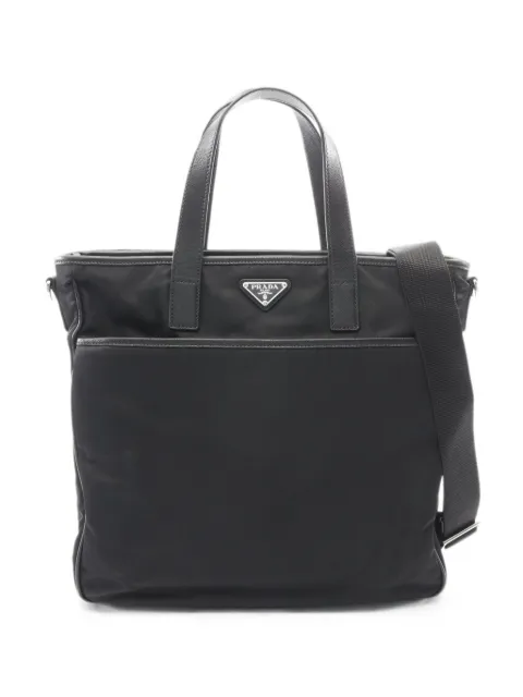Prada Pre-Owned 2000s Tessuto Saffiano business bag Black 1095019