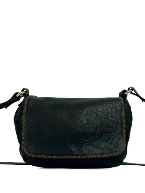 Loewe Pre-Owned 2000-2026 Leather Anagram Flap crossbody bag Black 0XRTLSM4TLLCG5K4