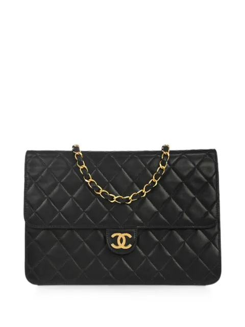 CHANEL Pre-Owned 1997-1999 diamond-quilted Pushlock shoulder bag Black 197519