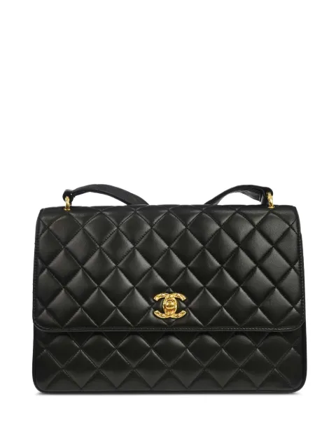 CHANEL Pre-Owned 1992 large Flap Matelassé shoulder bag Black 197433