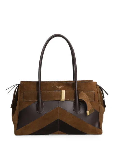 Roberto Festa Esmeria chevron-patchwork tote bag Brown ESMERIA