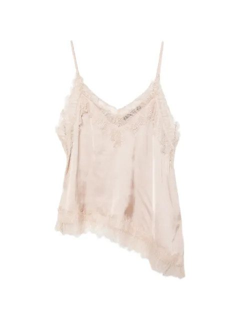 Luisa Cerano lace-trim asymmetric blouse Neutrals 24872623870