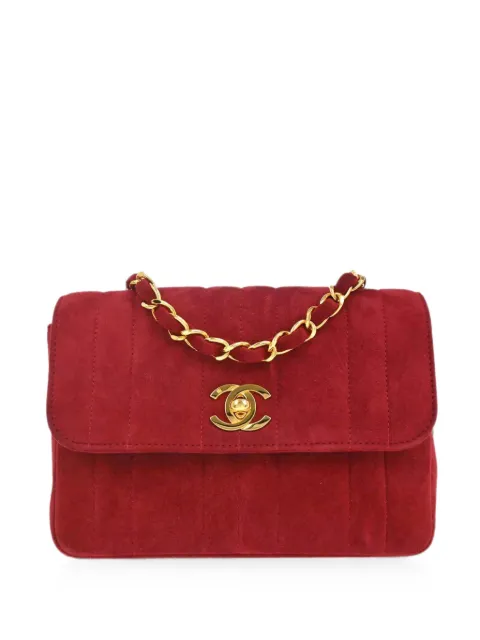 CHANEL Pre-Owned 1995 suede shoulder bag Red 188803