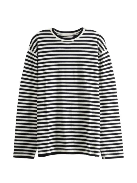 extreme cashmere N°452 Rock striped long-sleeve T-shirt White 45211911TU05