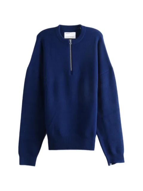 extreme cashmere quarter-zip dropped-shoulder sweater Blue 49621701TU01