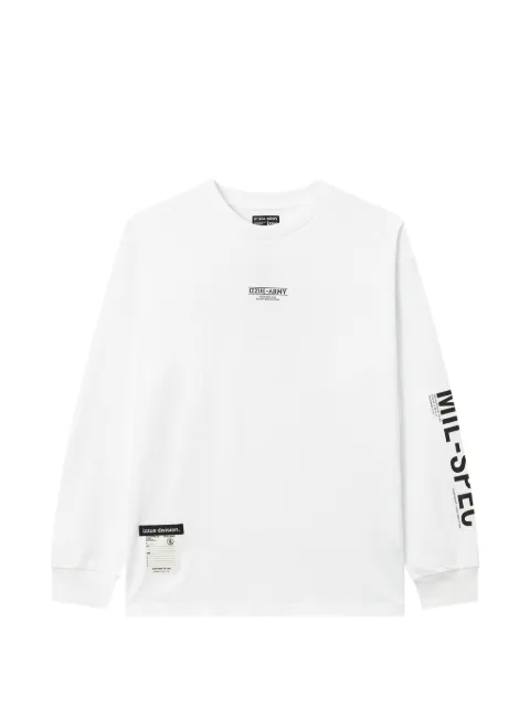 izzue logo-print long-sleeve T-shirt White IZXLTM01141X