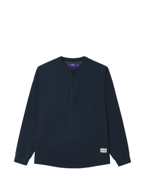 aftermaths waffle-knit long-sleeve T-shirt Blue AFMLTM01551X