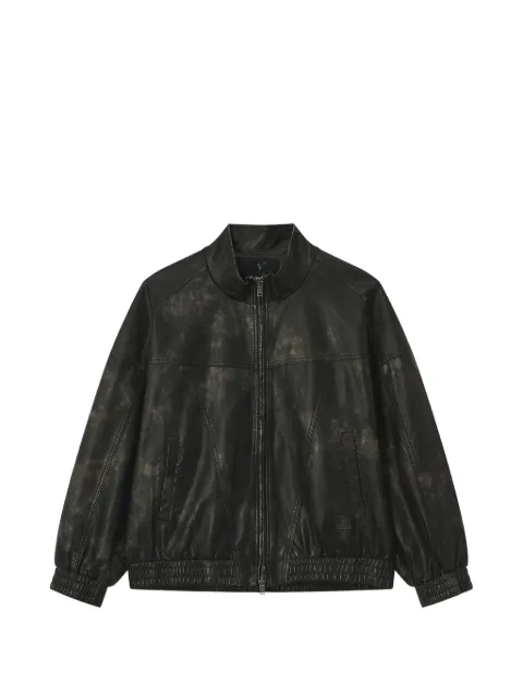 FIVE CM faded-effect zip-up jacket Black 5CXLEM00505X