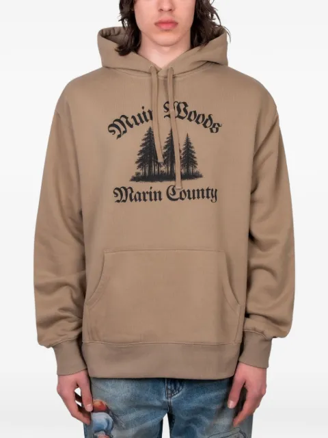 Afield Out graphic-print hoodie Brown AOSP26MWHDTAN