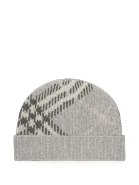 Burberry Check cashmere-blend beanie Grey 8132891