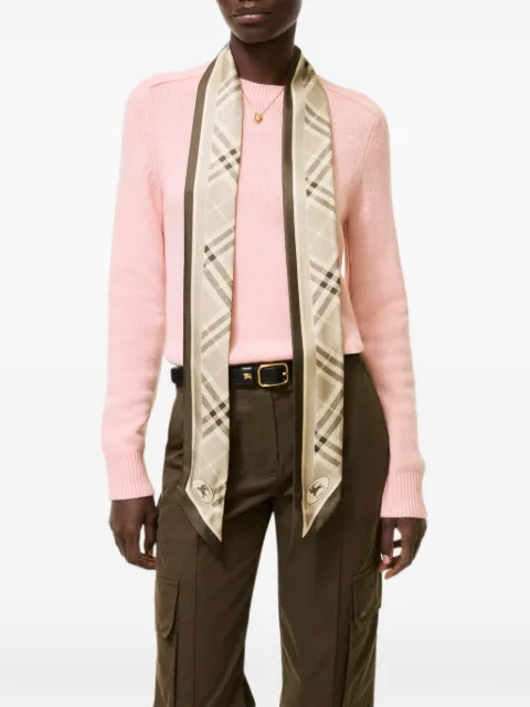Burberry skinny Check silk scarf Neutrals 8132267