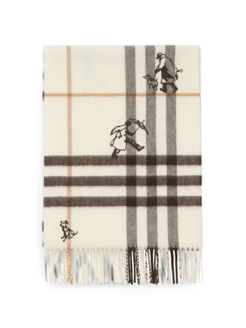 Burberry Check mates cashmere scarf Neutrals 8131139