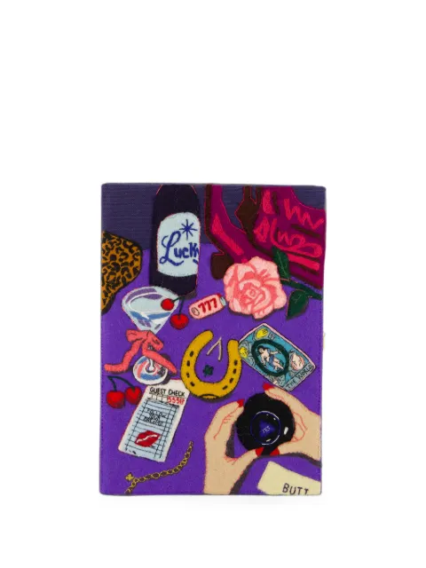 Olympia Le-Tan Lucky embroidered clutch bag Purple SEMINALBCLI05PT
