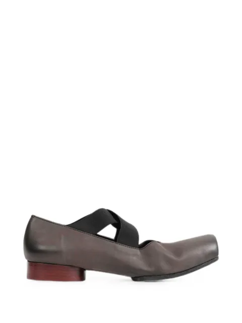 Uma Wang cross-strap ballet flats Brown US9006