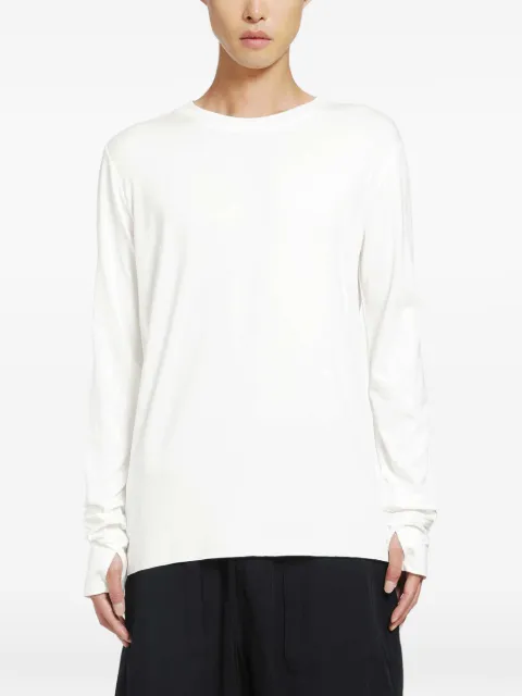 Thom Krom thumb-slot long-sleeve T-shirt White MTS970