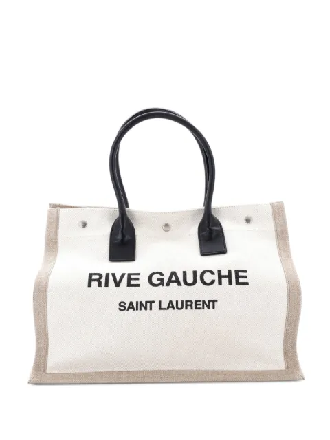 Saint Laurent Pre-Owned Rive Gauche Shopper Canvas Small tote bag Neutrals P6KJM8BLKCNY5KKW