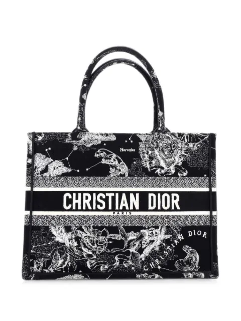 Christian Dior Pre-Owned Book Embroidered Canvas Medium tote bag Black ZL67IU2DXMLZCPL1