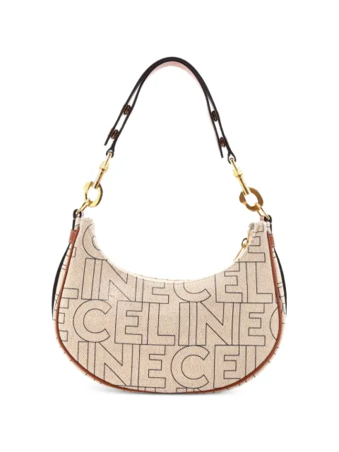 Celine Pre-Owned Ava Bag Logo All Over Textile Medium shoulder bag Brown UFPO7YWXK864AYV6