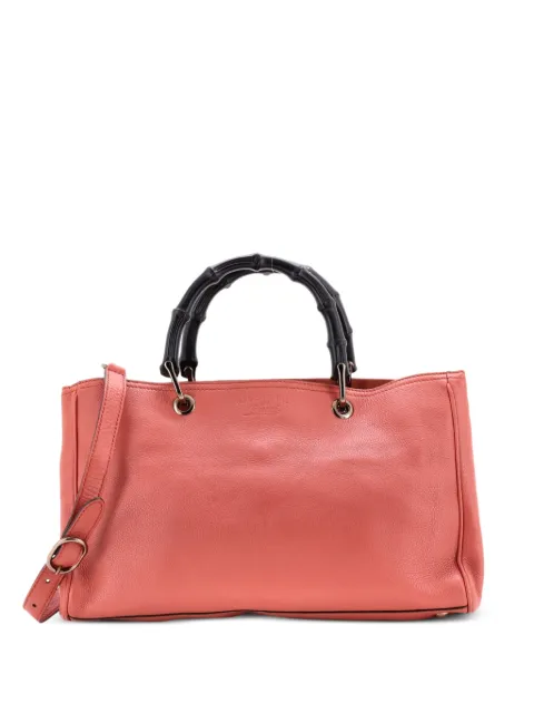 Gucci Pre-Owned Bamboo Shopper Leather Medium tote bag Pink FEDP25AL0YMQTJ9Q