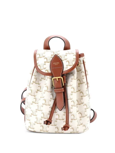 Celine Pre-Owned Folco Triomphe Coated Canvas Mini backpack Neutrals EPAUV6R2LA45HGNV