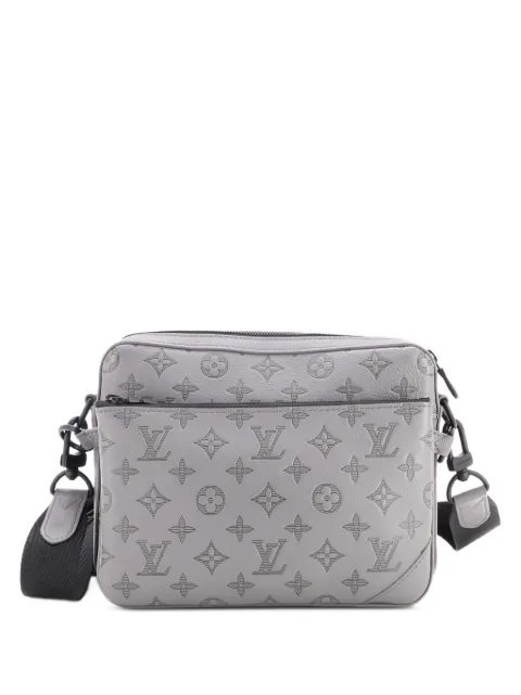 Louis Vuitton Pre-Owned Trio Messenger Bag Monogram Shadow Leather crossbody bag Grey CFJ82F1I14QO5V2Y