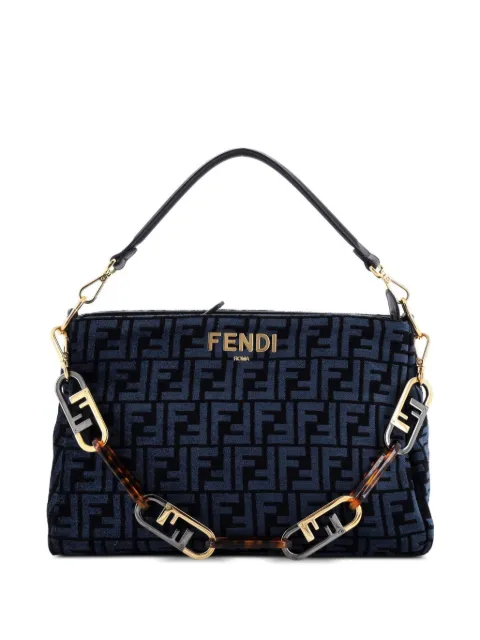 Fendi Pre-Owned O'Lock Zip Shoulder Bag Zucca Chenille hobo bag Blue A3KBJR8HHS4G0G0P