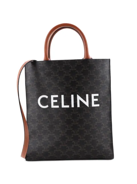 Celine Pre-Owned Vertical Cabas Triomphe Coated Canvas Small tote bag Brown 62F75NUUT7BTWFXO