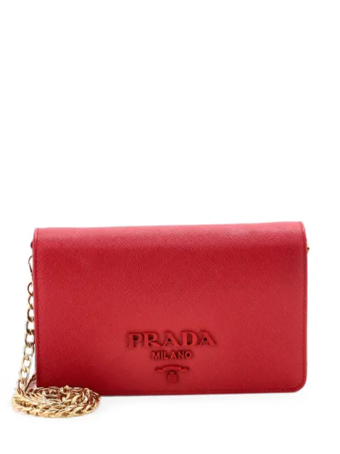 Prada Pre-Owned Chain Wallet Saffiano Leather crossbody bag Red P3YPI1918N9SHHXQ