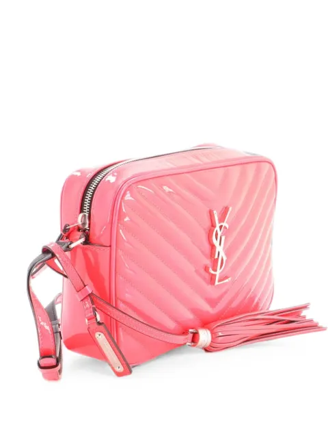 Saint Laurent Pre-Owned Lou Camera Bag Matelasse Chevron Patent Small crossbody bag Pink P1ZY7MRUEYVU619W