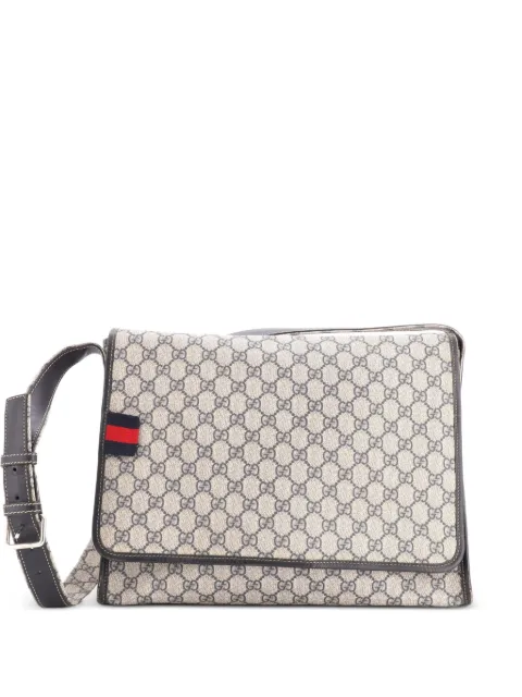 Gucci Pre-Owned Web Loop Messenger GG Coated Canvas Large crossbody bag Blue ZD6LUPKYP5GSG6J9