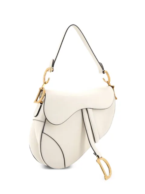 Christian Dior Pre-Owned Saddle Handbag Leather Medium shoulder bag White YA1TYAKMPGN3Z4RE