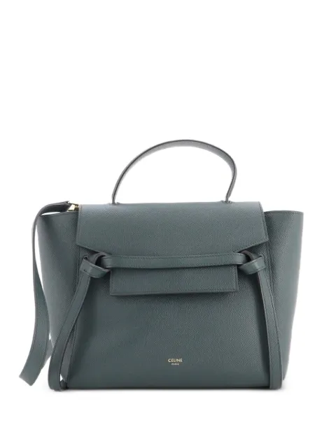 Celine Pre-Owned Belt Bag Textured Leather Micro satchel Green NZK90YDJID9PAU6U