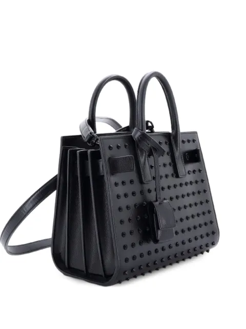 Saint Laurent Pre-Owned Sac de Jour Bag Studded Leather Nano tote bag Black XH2STCBSCAMJ3SMV