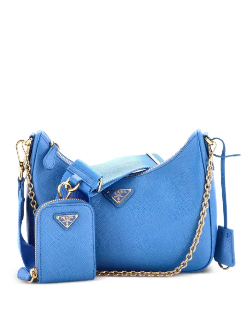 Prada Pre-Owned Re-Edition 2005 Shoulder Bag Saffiano Leather Small crossbody bag Blue LD3HTZ4L12MVVKX6