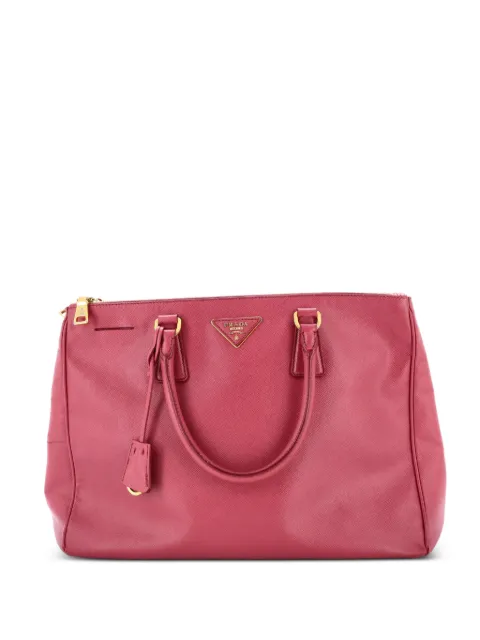 Prada Pre-Owned Double Zip Lux Saffiano Leather Large tote bag Pink L0IUYWMUIPX6ZX3U