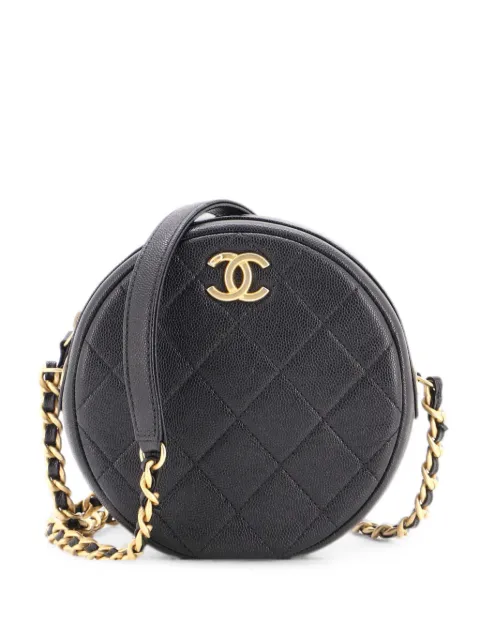 CHANEL Pre-Owned Round Chain Quilted Caviar Small crossbody bag Black JNFWZD5LSOTDUTT4
