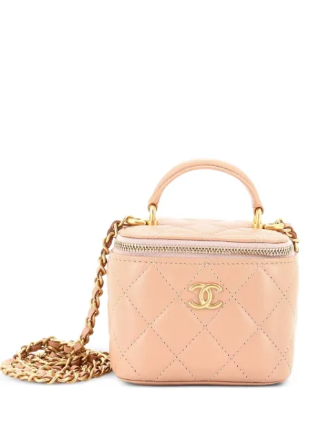 CHANEL Pre-Owned Classic Top Handle Vanity Case with Chain Quilted Lambskin Mini crossbody bag Neutrals J2K8QJ642BL1IXFU