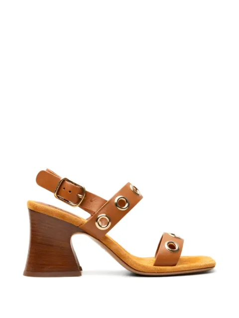 Chloé Janis eyelet-embellished sandals Brown CH26A20VZL