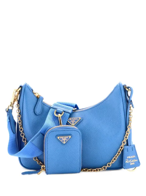 Prada Pre-Owned Re-Edition 2005 Shoulder Bag Saffiano Leather Small crossbody bag Blue ES41DLOOJYZNU5ZT