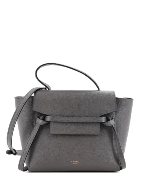 Celine Pre-Owned Belt Bag Textured Leather Nano shoulder bag Grey POREM366YX8UAWYM