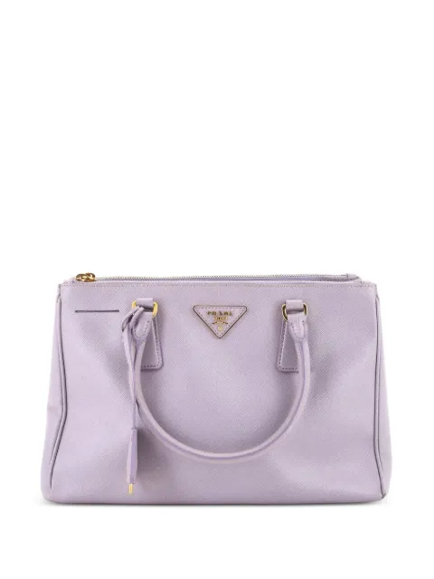 Prada Pre-Owned Double Zip Lux Saffiano Leather Small tote bag Purple BUL4SVFPQ6VQ535L