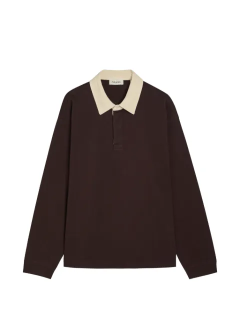 FRAME Rugby long-sleeve polo shirt Brown MS26JTE002