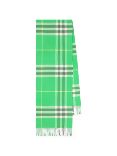 Burberry Check fringed scarf Green 8125000