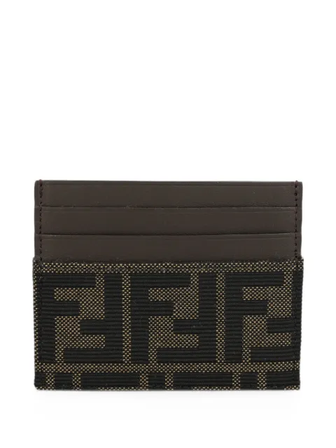 FENDI FF Jacquard card holder Brown 7M0164B16F