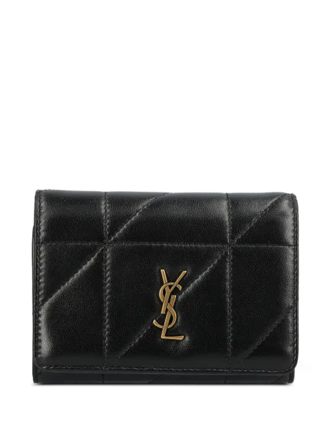 Saint Laurent Jamie slim tri-fold wallet in lambskin Black 863362AAG7X