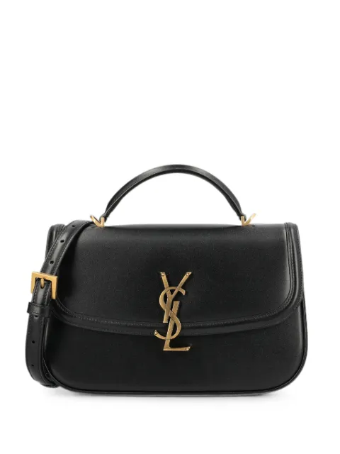 Saint Laurent Solferino small top-handle bag in box leather Black A002L50SX0W